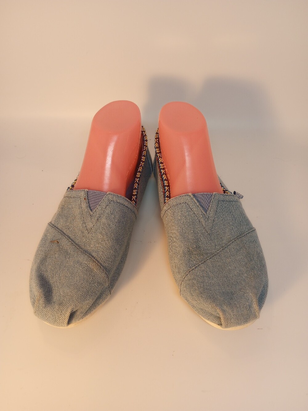 Bobs Skechers Lt Blue Denim Slip On Espadrille Casual Shoes Women's Size 8.5M